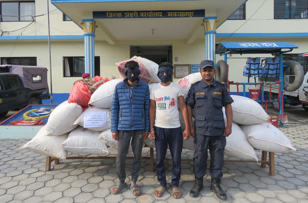 मकवानपुरबाट झन्डै ५१२ किलो गाँजासहित दुई जना पक्राउ