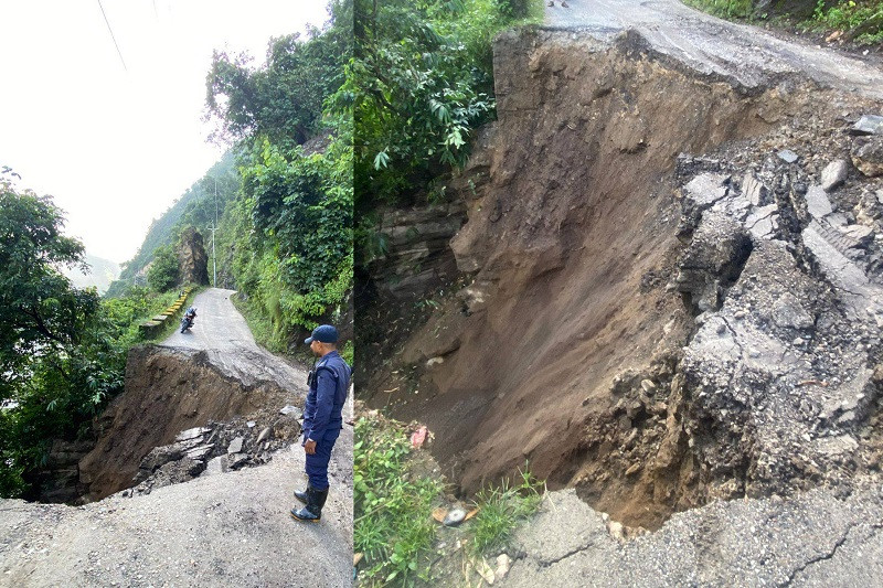 पहिरोले कर्णाली राजमार्गको सुर्खेत–जुम्ला सडकखण्ड अवरुद्ध