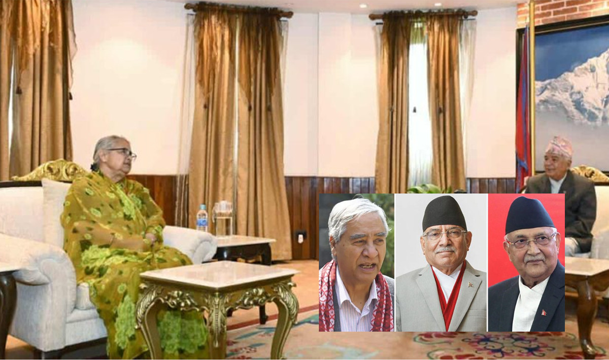 राष्ट्रपति साक्षी बसेर प्रधानमन्त्री र तीन शीर्ष नेताबीच पहिलो पटक प्रत्यक्ष संवाद हुँदै