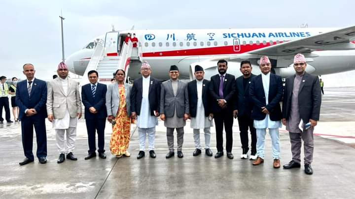 चीनवाट आईपुगे राष्ट्रियसभा अध्यक्ष, पाेखरामा गराए पहिलाे अन्तराष्ट्रिय उडान