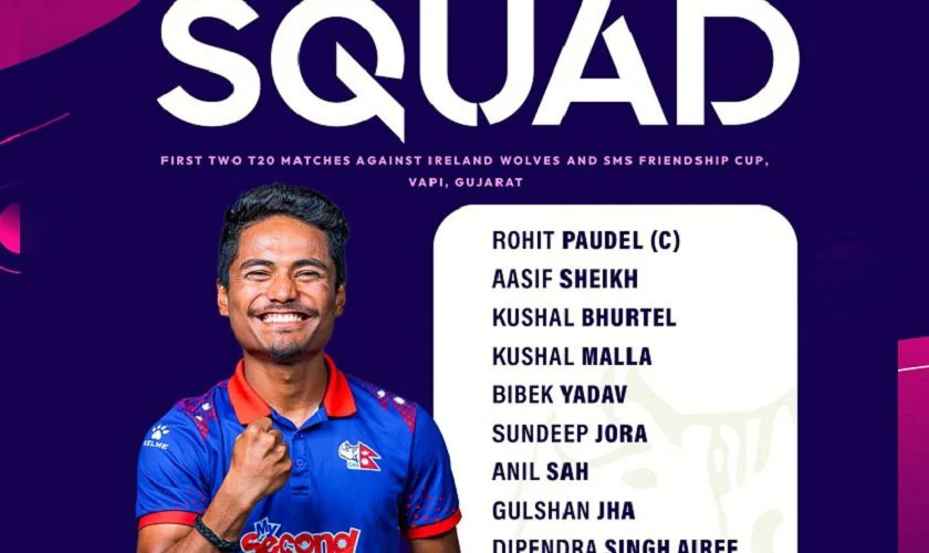 टी–२० विश्वकपको तयारी : आयरल्यान्डविरुद्धको शृङ्खलाका लागि नेपाली टोलीको घोषणा