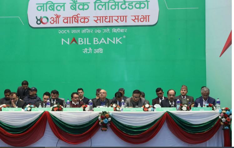 नबिल बैंकको १० प्रतिशत नगद लाभांश प्रस्ताव पारित