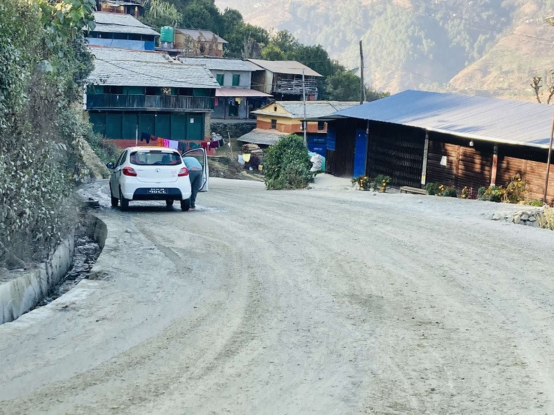 बाग्लुङको सिगानामा चौबिस वर्षपछि सडक स्तरोन्नति