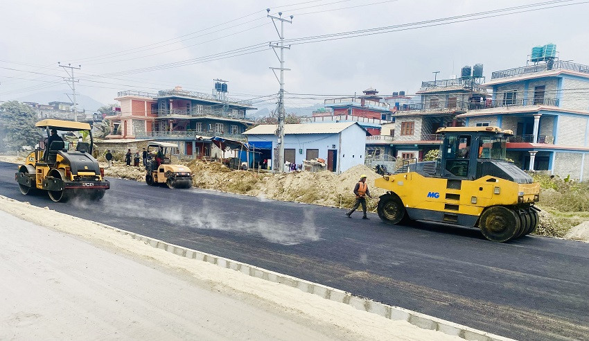 पोखरा–मुग्लिन सडकको पश्चिमतर्फ ४३ प्रतिशत भौतिक प्रगति