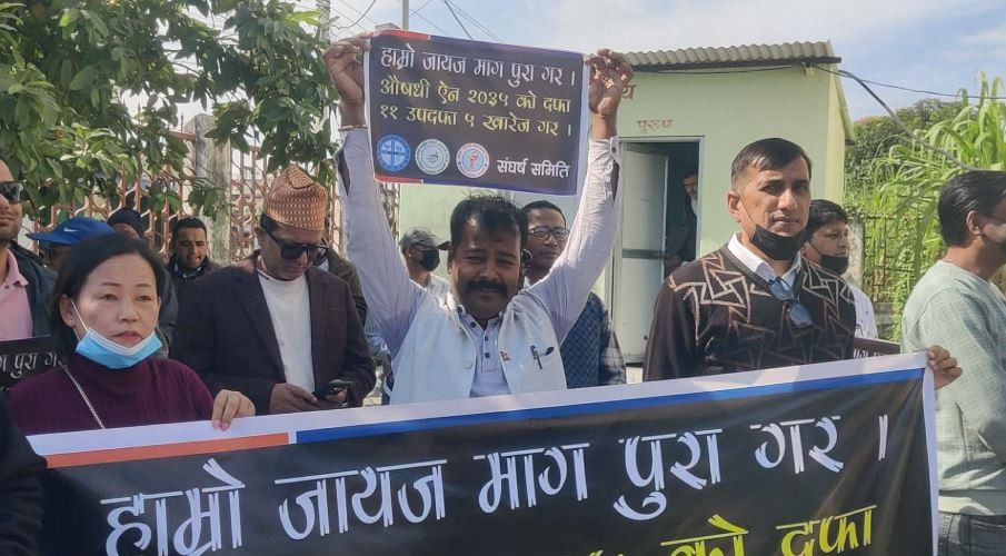 विवादित उपदफा खारेजीको माग गर्दै देशभरका औषधि व्यवसायी आन्दोलित