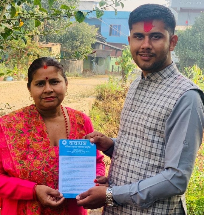 नवलपुर–२ : रास्वपाका उम्मेदवार मनिषको वाचापत्र सबैभन्दा पहिले आमालाई