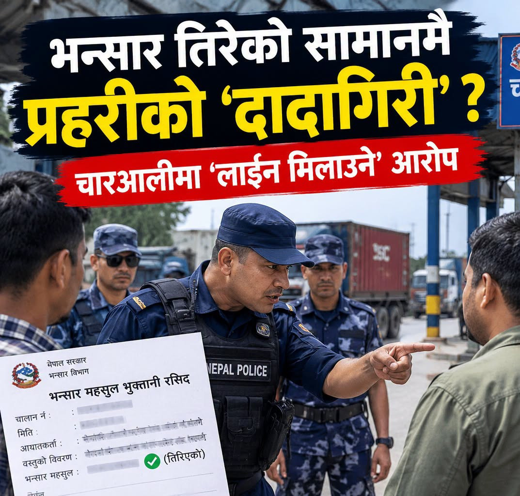 भन्सार तिरेको सामानमै प्रहरीको ‘दादागिरी’ ?, चारआलीमा ‘लाइन मिलाउने’ आरोप
